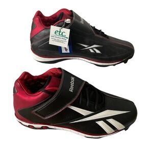 Reebok‎ HexRide Play Dry Authentic MLB Black And Red Baseball Cleats Men 14 US